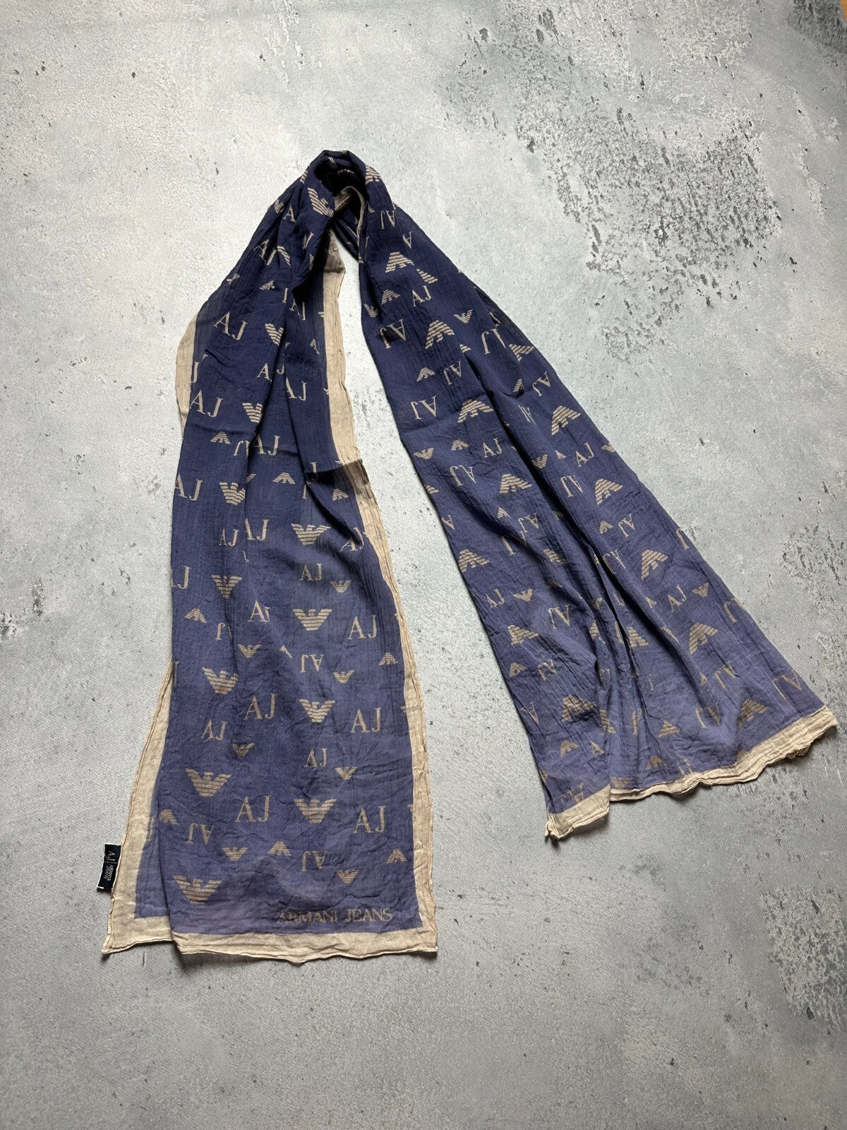 Vintage 166x60cm Giorgio Armani Jeans Monogram Scarf