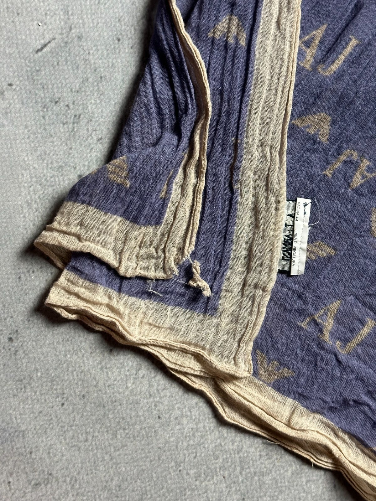 Vintage 166x60cm Giorgio Armani Jeans Monogram Scarf