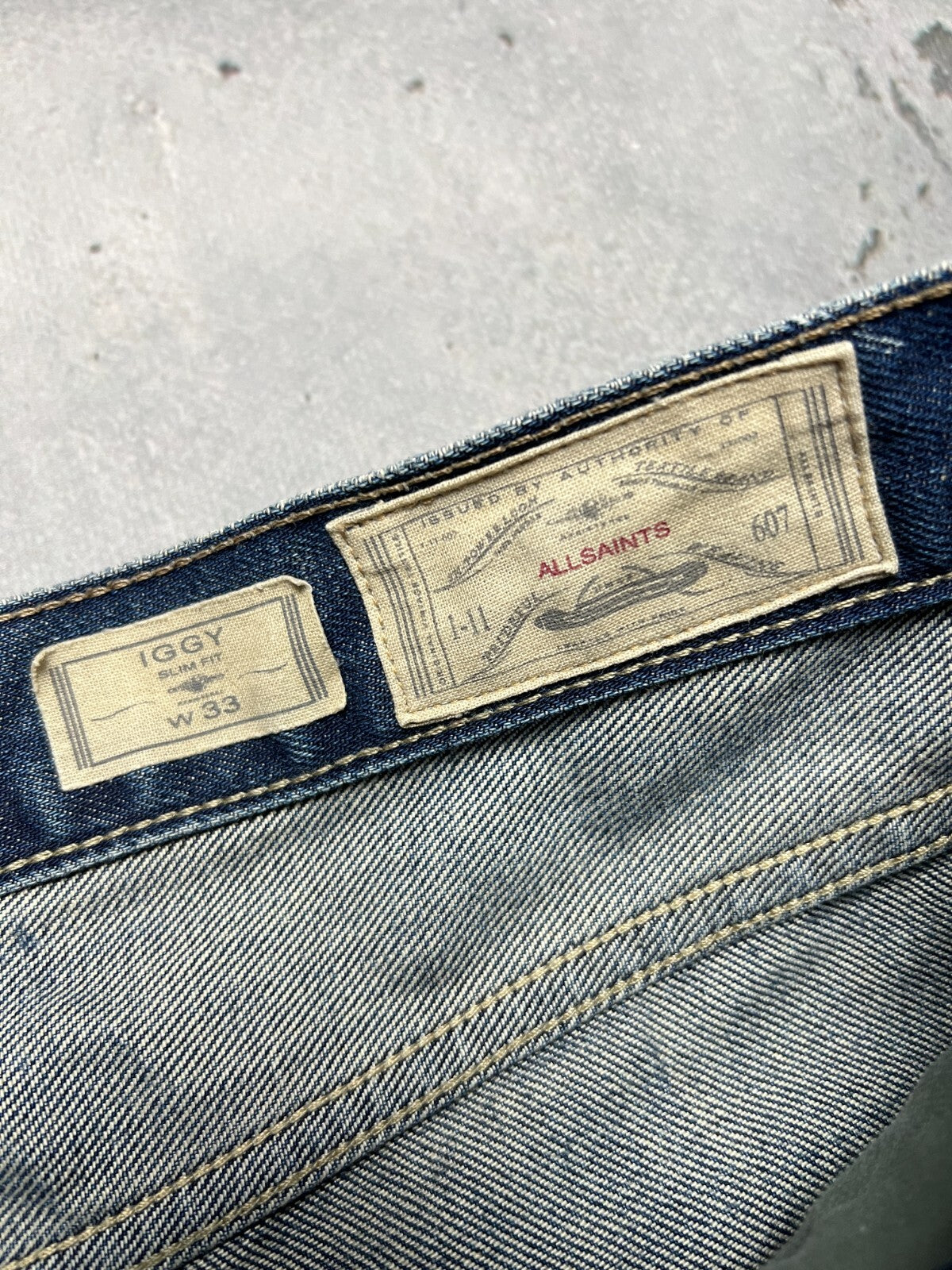 Mens AllSaints Jeans Denim Pants ES IGGY y2k luxury W33 Rare
