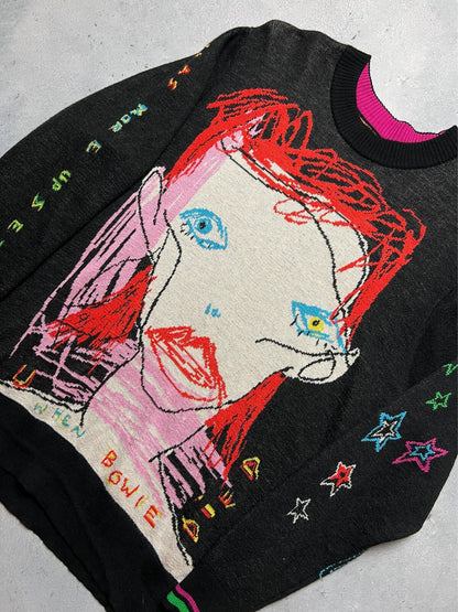 Wah Wah David Bowie Noel Fielding Retro Rare Abstract Sweater