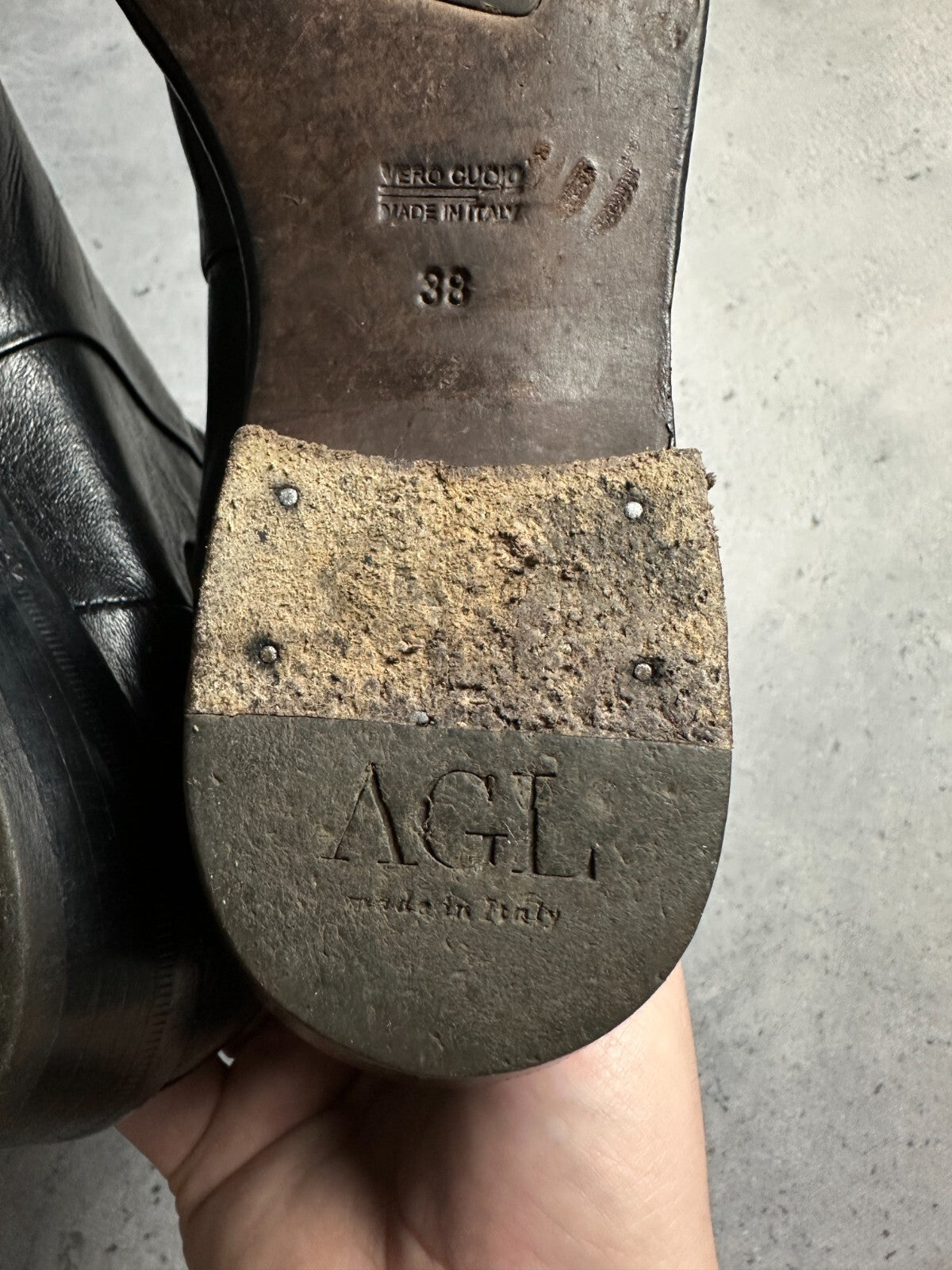 AGL Leather Cowboy Boots Rare Italian Item Avant Garde y2k