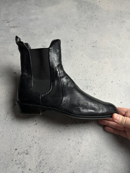AGL Leather Cowboy Boots Rare Italian Item Avant Garde y2k