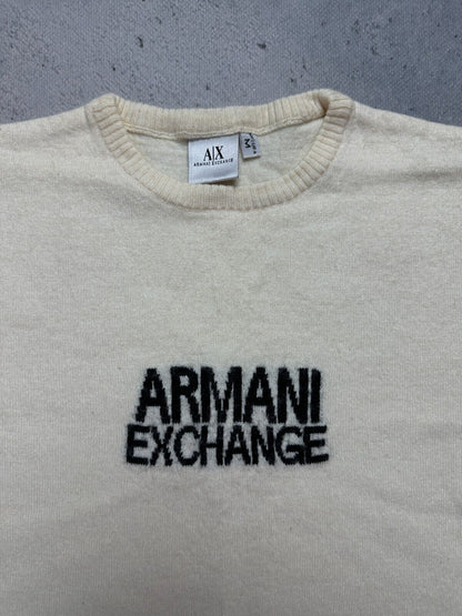 Armani Exchange Vintage Women Ribbed Wool Italy 90s Sweater