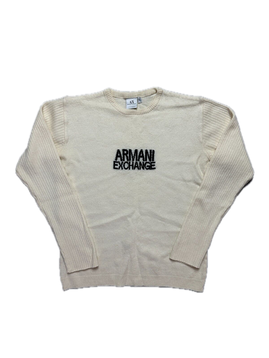Armani Exchange Vintage Women Ribbed Wool Italy 90s Sweater