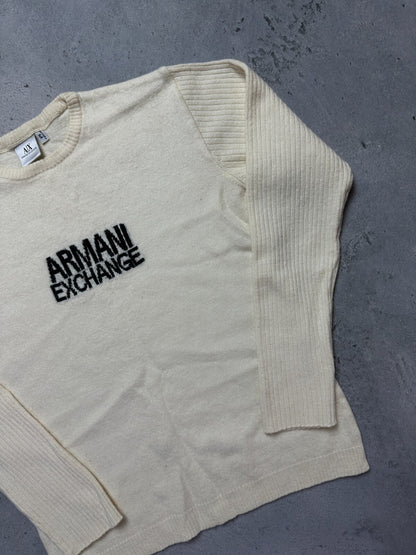 Armani Exchange Vintage Women Ribbed Wool Italy 90s Sweater