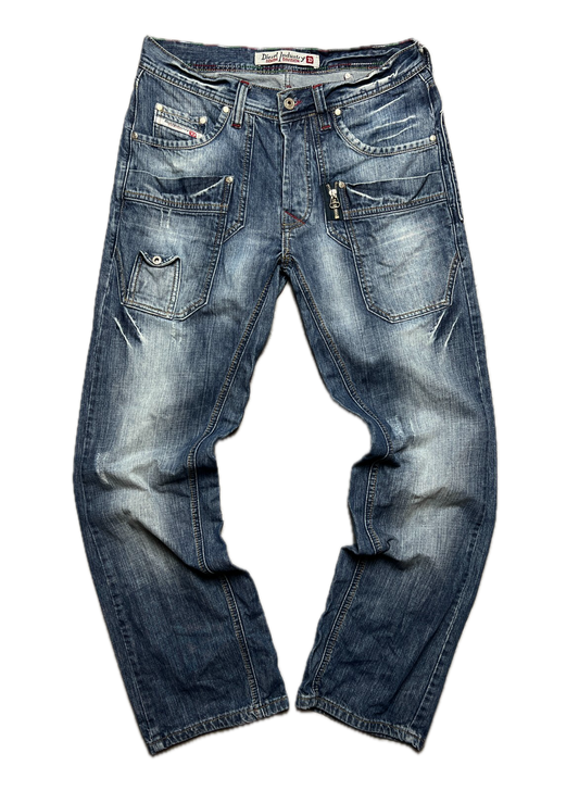 Vintage Diesel Jeans Logo Distressed Dirty Japanese y2k 90s