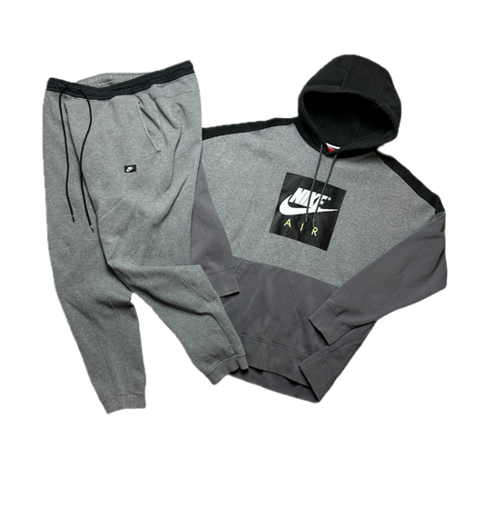 Grey Nike AIR Cotton Fleece Suit Oversize Drill Track Suit