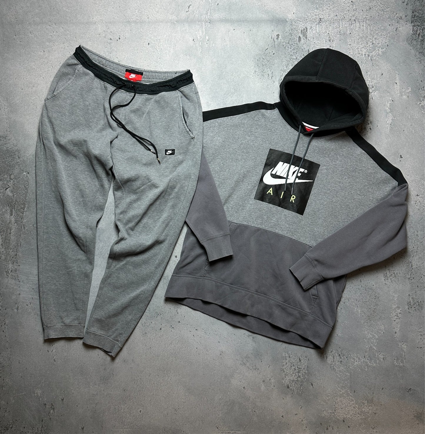 Grey Nike AIR Cotton Fleece Suit Oversize Drill Track Suit