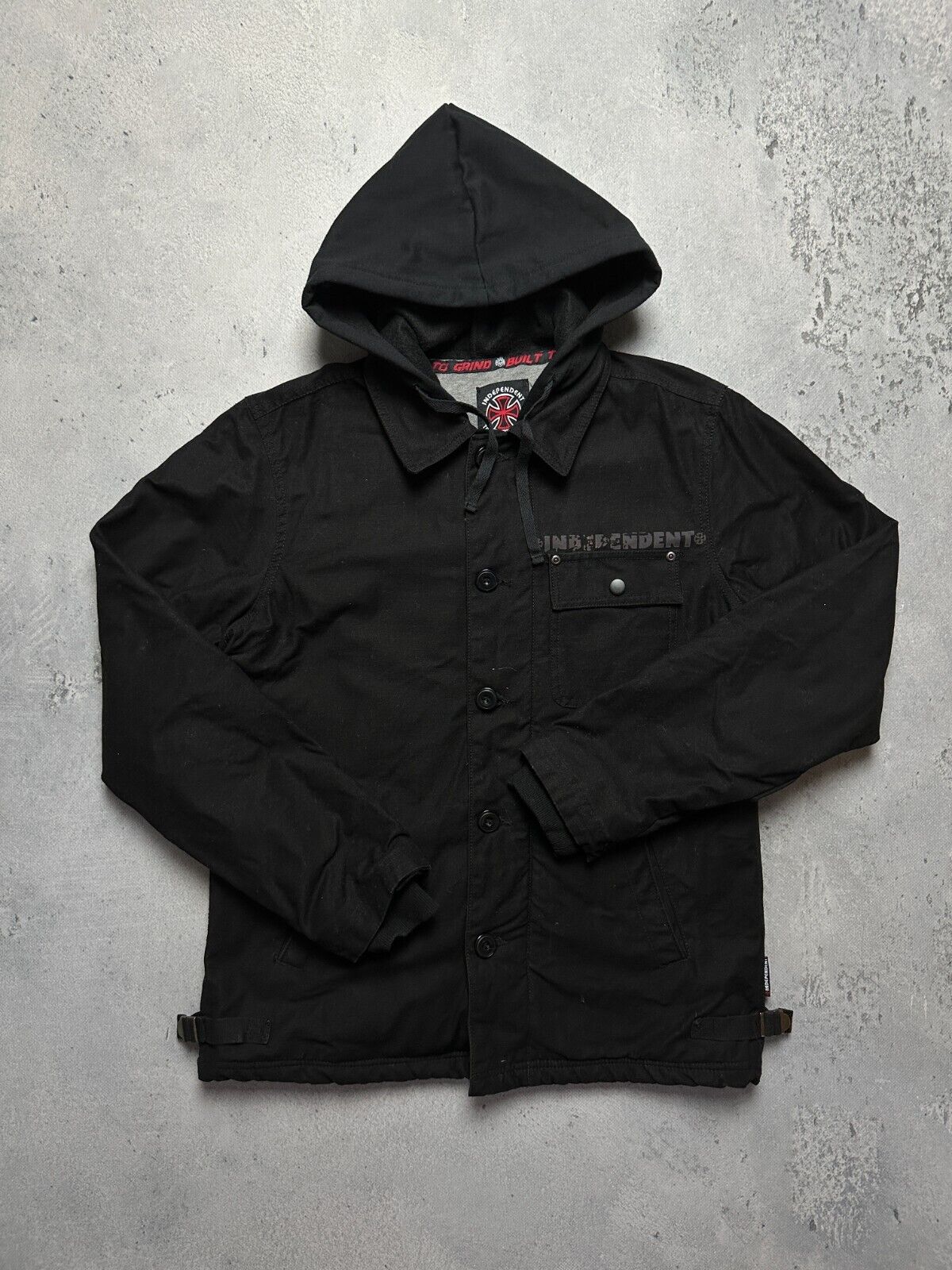 Independent Black Skater Light Denim Jacket y2k 90s USA Rare