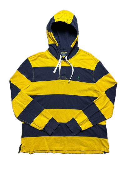 Vintage Polo Ralph Lauren Striped Rugby Preppy Hoodie 00s