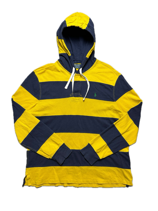 Vintage Polo Ralph Lauren Striped Rugby Preppy Hoodie 00s