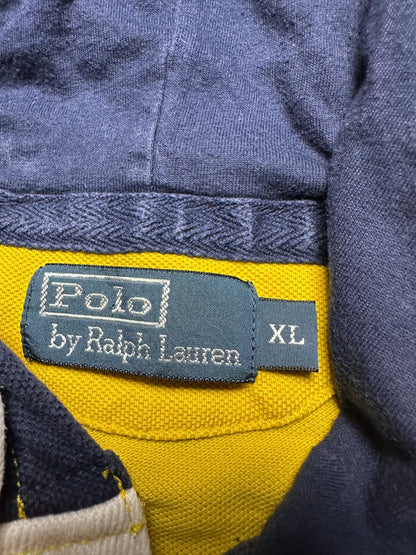 Vintage Polo Ralph Lauren Striped Rugby Preppy Hoodie 00s