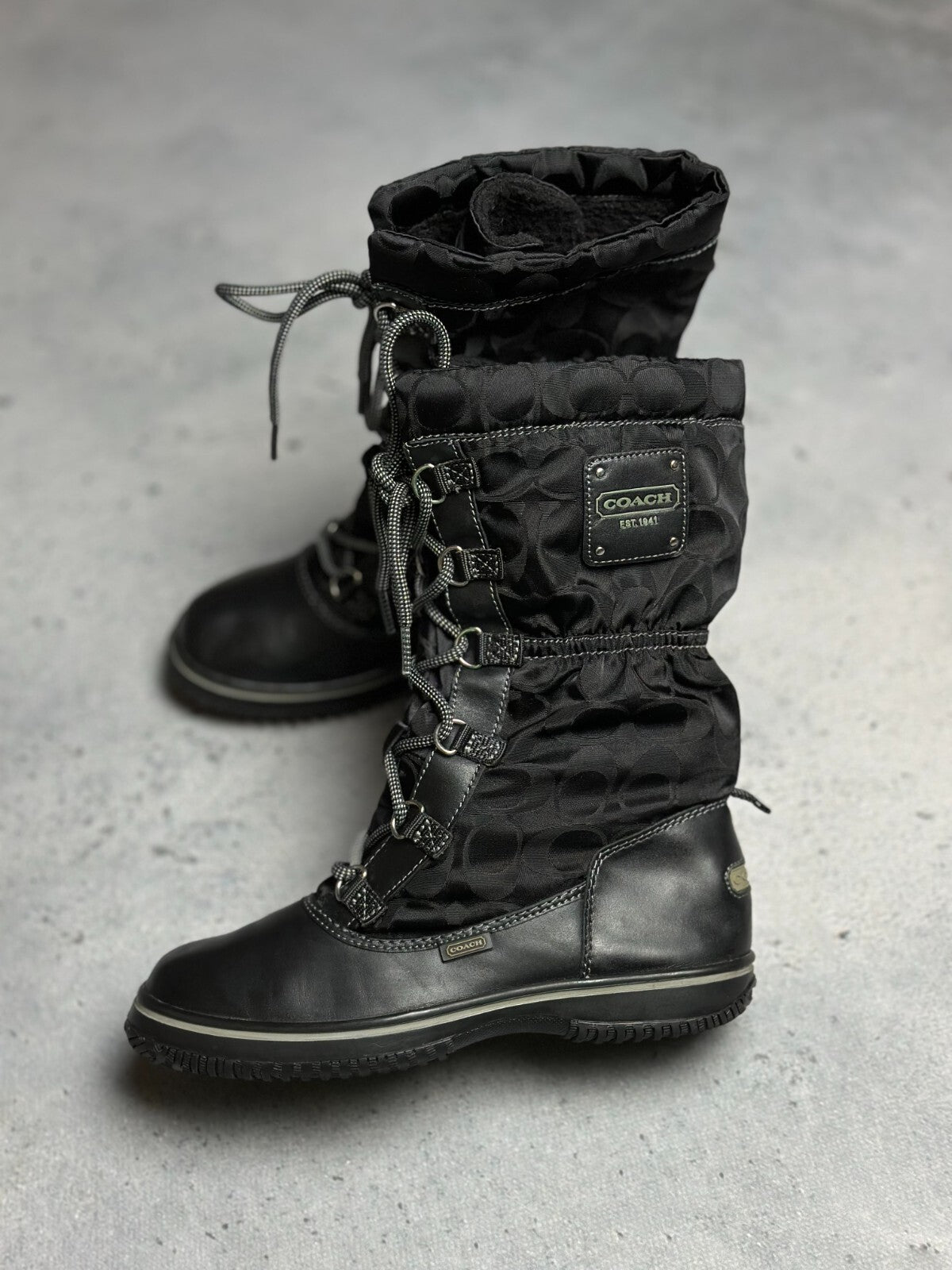Coach Shaine Signature Winter Snow Monogram Boots y2k