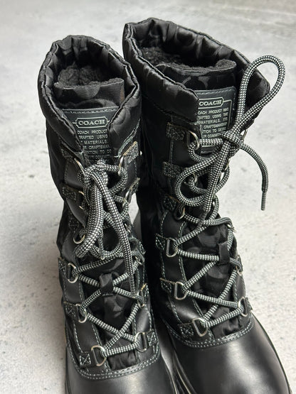 Coach Shaine Signature Winter Snow Monogram Boots y2k