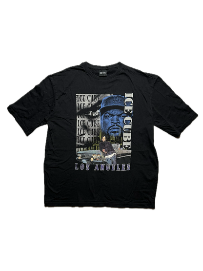 Vintage Style Thrashed Faded Black Rap Tee Ice Cube Hip Hop