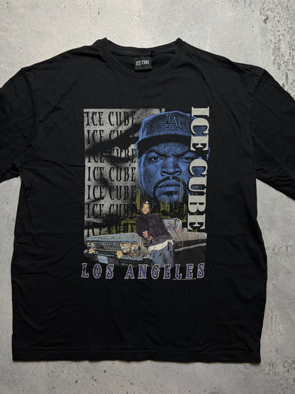 Vintage Style Thrashed Faded Black Rap Tee Ice Cube Hip Hop