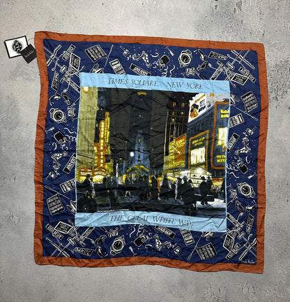 Nicole Miller 1998 Silk Scarf Times Square New York 90s Hype