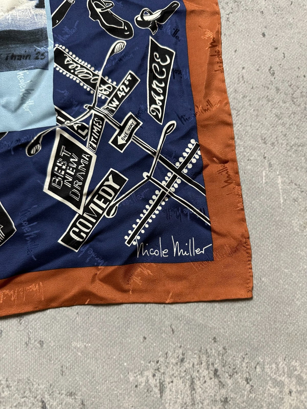 Nicole Miller 1998 Silk Scarf Times Square New York 90s Hype