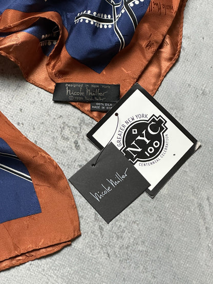 Nicole Miller 1998 Silk Scarf Times Square New York 90s Hype