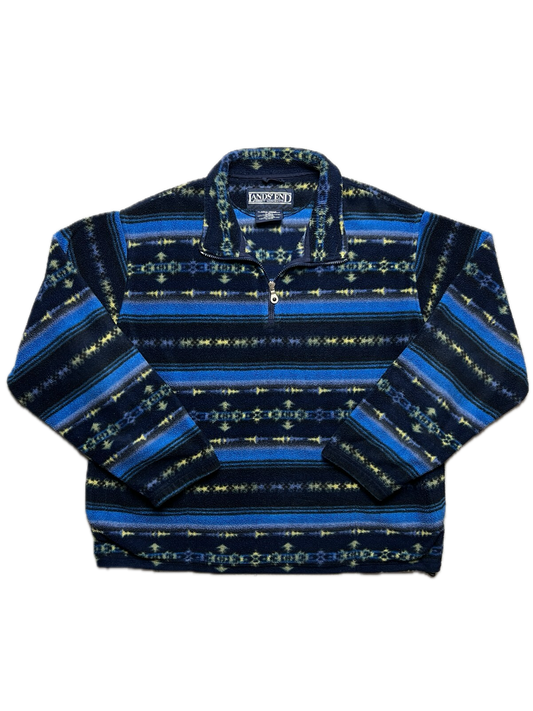Vintage Lands End Polartec Teddy Fleece Patagonia Synchilla Style Jacket 1/3 Zip