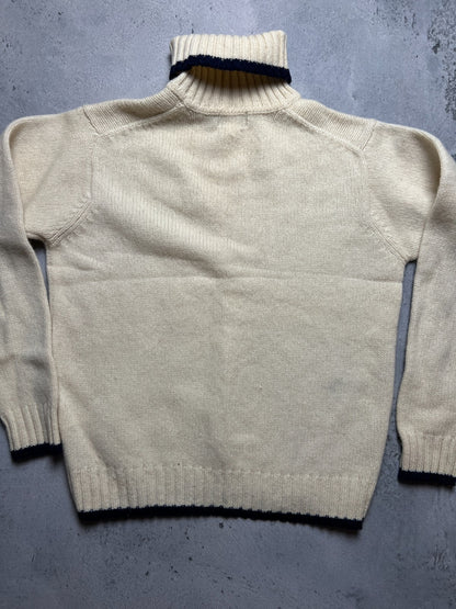 Diesel Vintage Distressed Knitwear Cream Wool Sweater 90's