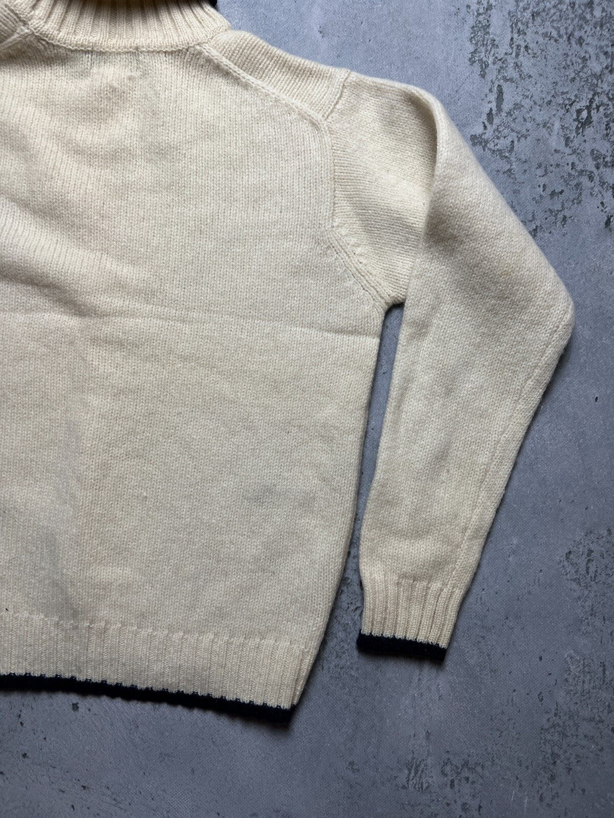 Diesel Vintage Distressed Knitwear Cream Wool Sweater 90's