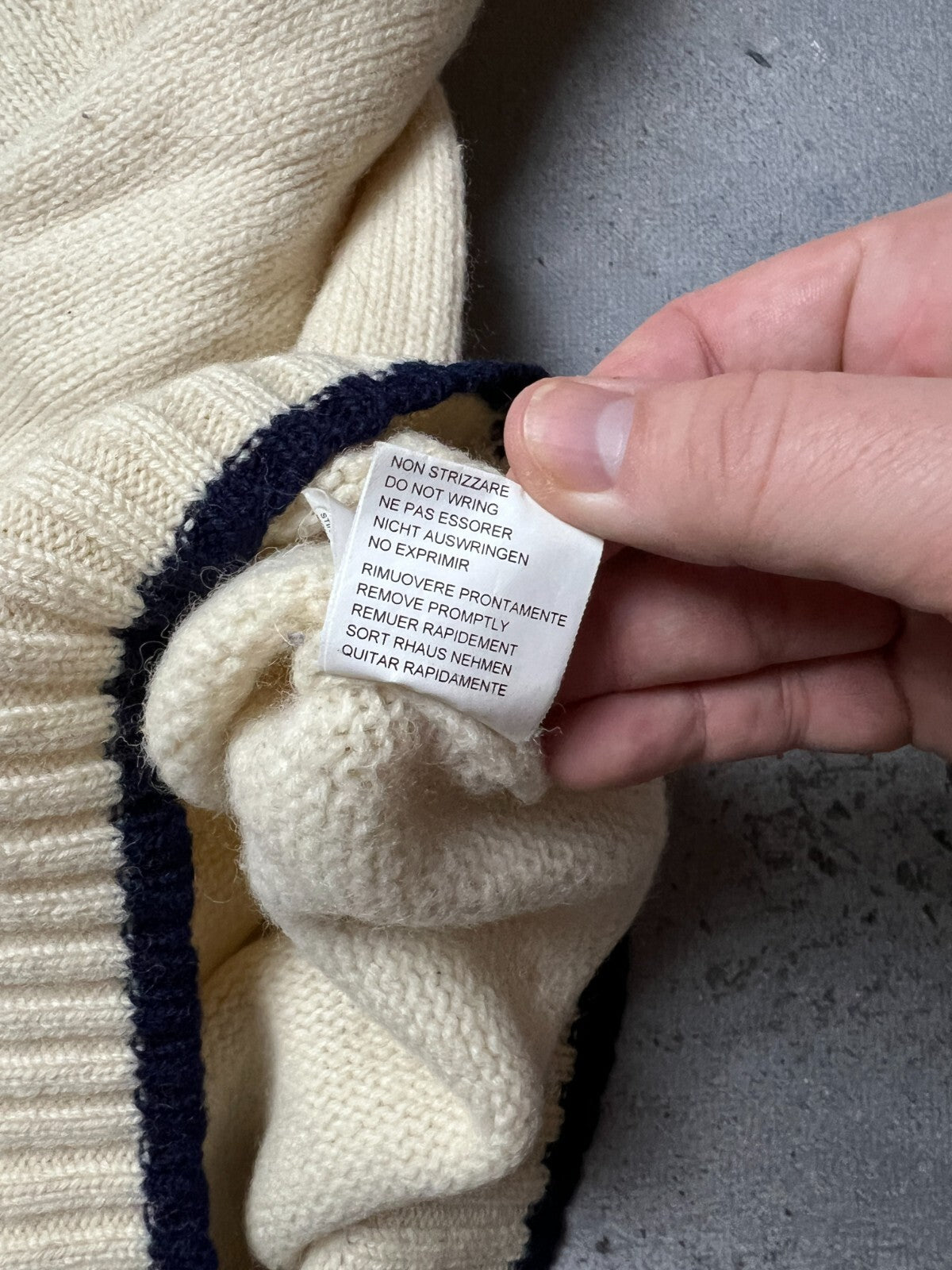 Diesel Vintage Distressed Knitwear Cream Wool Sweater 90's
