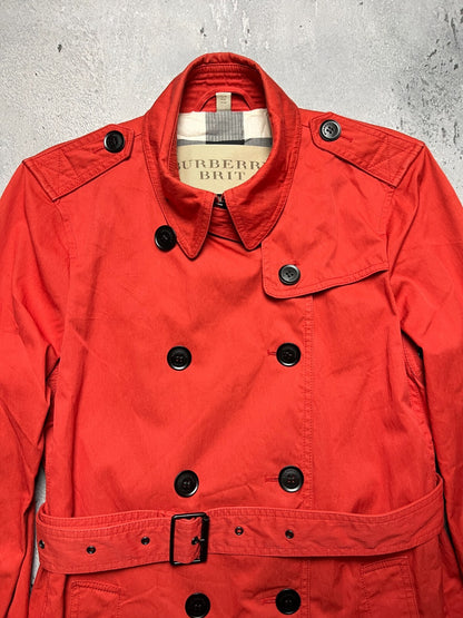 Rare Burberry Brit England Sandringham Belted Trench Coat Jacket