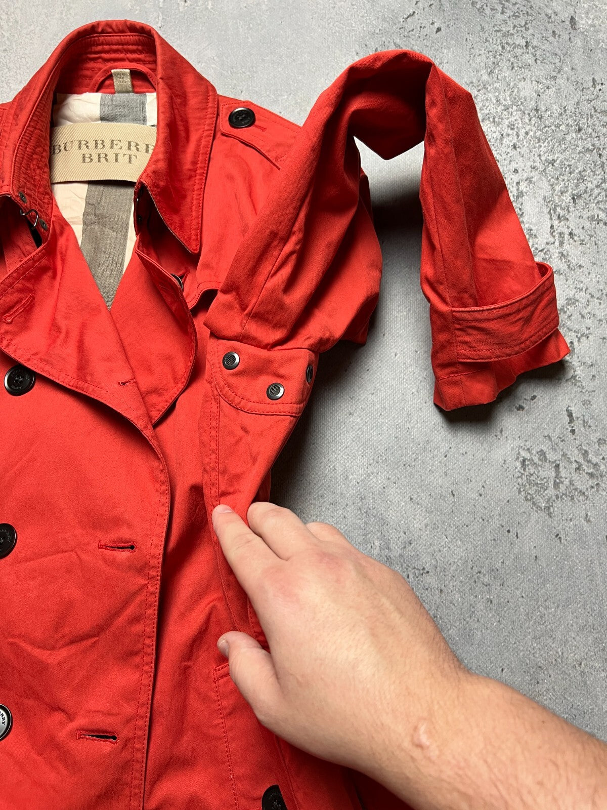 Rare Burberry Brit England Sandringham Belted Trench Coat Jacket