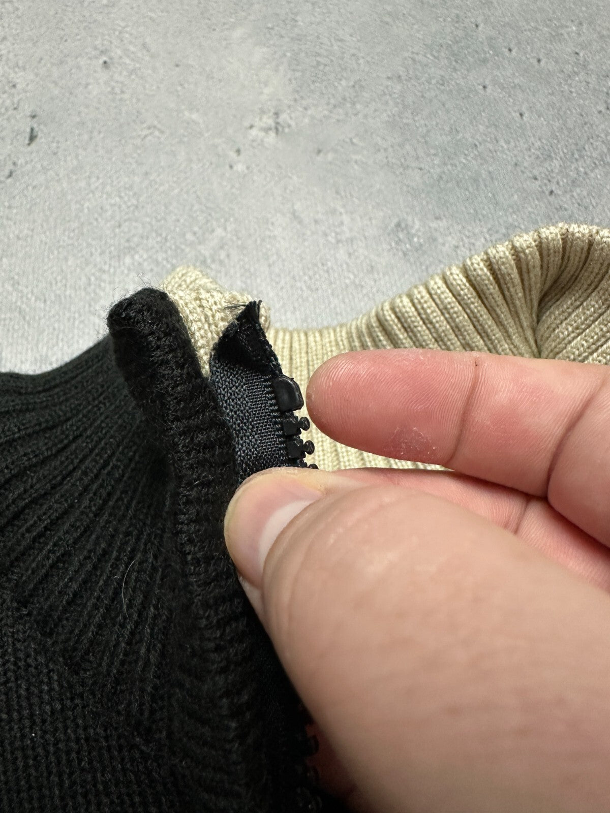 Diesel Vintage Distressed Knitwear Wool Half-Zip Sweater 90s
