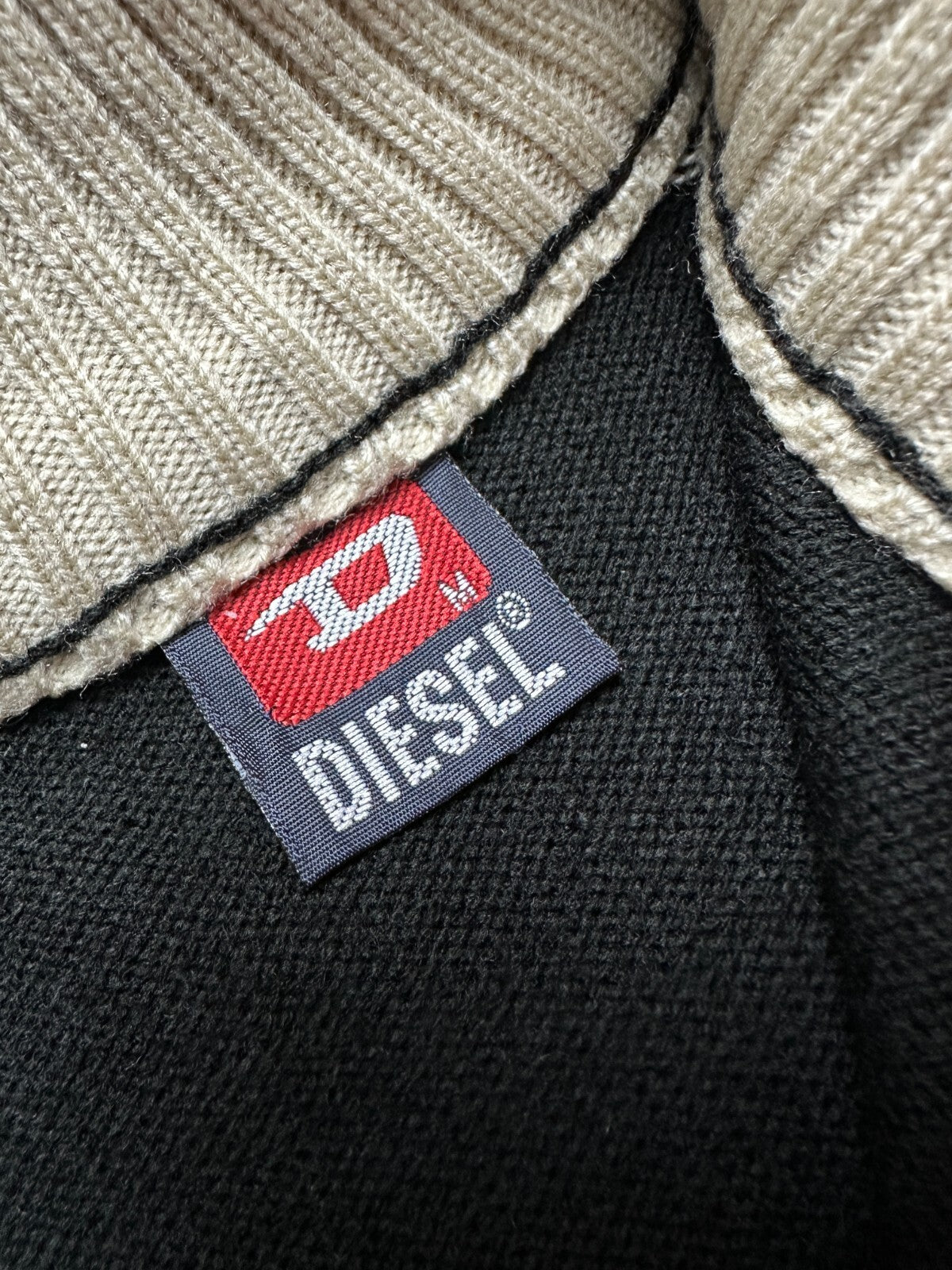 Diesel Vintage Distressed Knitwear Wool Half-Zip Sweater 90s