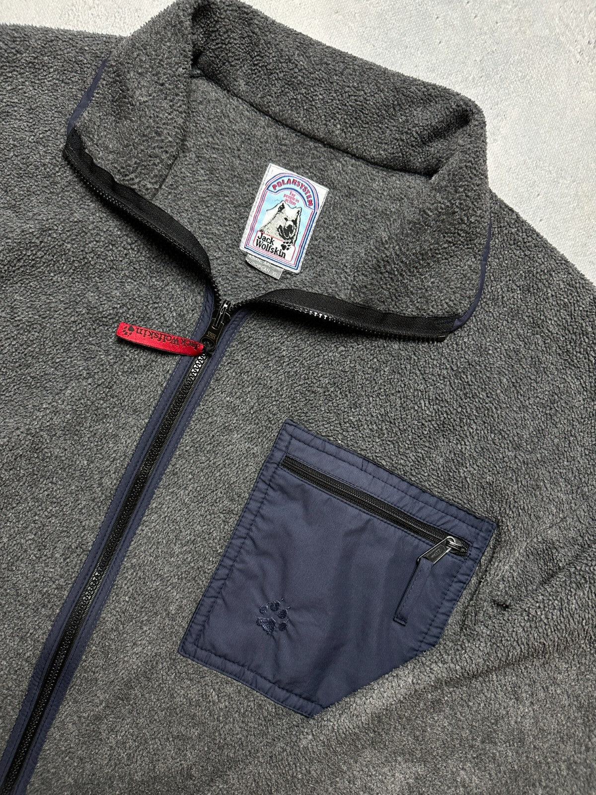 Rare Half Zip Full Zip-Up Jack Wolfskin Polartec Ski Fleece Winter Jacket