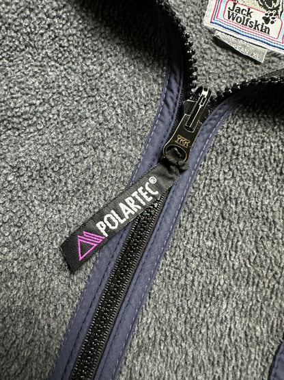 Rare Half Zip Full Zip-Up Jack Wolfskin Polartec Ski Fleece Winter Jacket