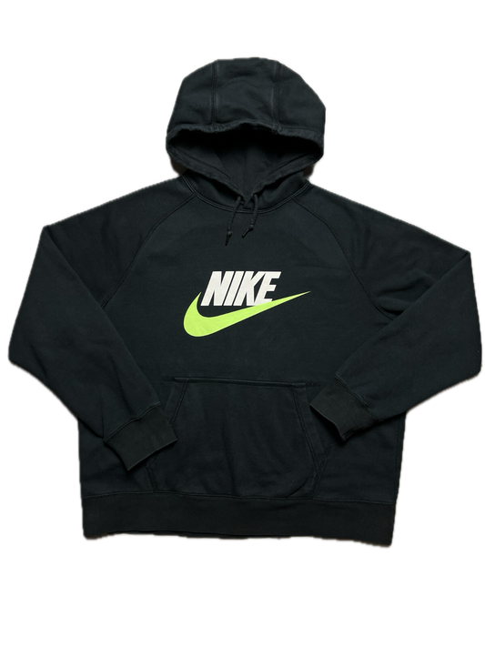 Nike boxy fit vintage hoodie center swoosh logo spellout y2k